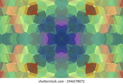 Geometric design, Mosaic of a vector kaleidoscope, abstract Mosaic Background, colorful Futuristic Background, geometric Triangular Pattern. Mosaic texture. Stained glass effect. Vector