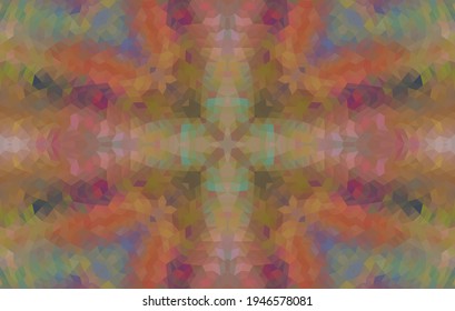 Geometric design, Mosaic of a vector kaleidoscope, abstract Mosaic Background, colorful Futuristic Background, geometric Triangular Pattern. Mosaic texture. Stained glass effect. Vector