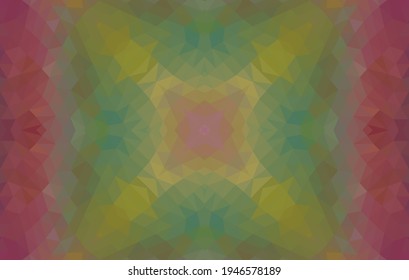 Diseño geométrico, mosaico de un kaleidoscopio vector, fondo mosaico abstracto, fondo futurista colorido, patrón triangular geométrico. Textura mosaica. Efecto de vidrio manchado. Vector