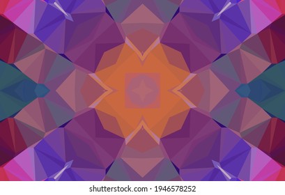 Geometric design, Mosaic of a vector kaleidoscope, abstract Mosaic Background, colorful Futuristic Background, geometric Triangular Pattern. Mosaic texture. Stained glass effect. Vector
