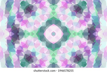 Geometric design, Mosaic of a vector kaleidoscope, abstract Mosaic Background, colorful Futuristic Background, geometric Triangular Pattern. Mosaic texture. Stained glass effect. Vector