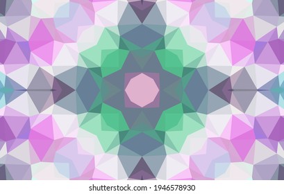 Geometric design, Mosaic of a vector kaleidoscope, abstract Mosaic Background, colorful Futuristic Background, geometric Triangular Pattern. Mosaic texture. Stained glass effect. Vector