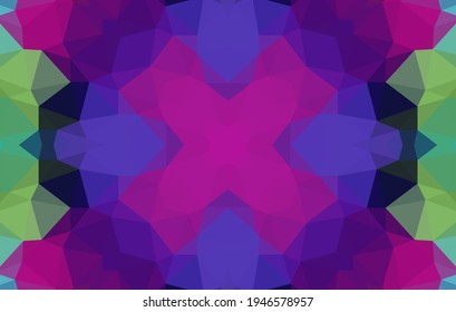 Geometric design, Mosaic of a vector kaleidoscope, abstract Mosaic Background, colorful Futuristic Background, geometric Triangular Pattern. Mosaic texture. Stained glass effect. Vector