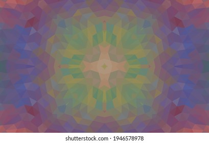 Geometric design, Mosaic of a vector kaleidoscope, abstract Mosaic Background, colorful Futuristic Background, geometric Triangular Pattern. Mosaic texture. Stained glass effect. Vector
