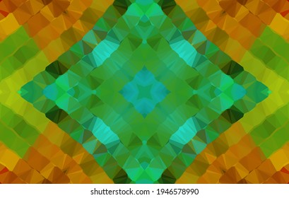 Geometric design, Mosaic of a vector kaleidoscope, abstract Mosaic Background, colorful Futuristic Background, geometric Triangular Pattern. Mosaic texture. Stained glass effect. Vector