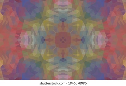 Geometric design, Mosaic of a vector kaleidoscope, abstract Mosaic Background, colorful Futuristic Background, geometric Triangular Pattern. Mosaic texture. Stained glass effect. Vector