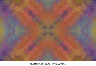 Diseño geométrico, mosaico de un kaleidoscopio vector, fondo mosaico abstracto, fondo futurista colorido, patrón triangular geométrico. Textura mosaica. Efecto de vidrio manchado. Vector