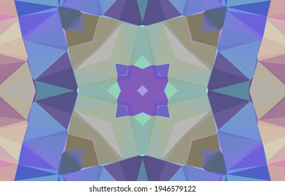 Geometric design, Mosaic of a vector kaleidoscope, abstract Mosaic Background, colorful Futuristic Background, geometric Triangular Pattern. Mosaic texture. Stained glass effect. Vector