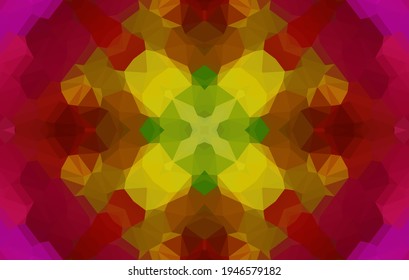 Geometric design, Mosaic of a vector kaleidoscope, abstract Mosaic Background, colorful Futuristic Background, geometric Triangular Pattern. Mosaic texture. Stained glass effect. Vector