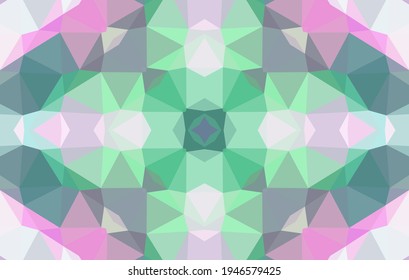 Geometric design, Mosaic of a vector kaleidoscope, abstract Mosaic Background, colorful Futuristic Background, geometric Triangular Pattern. Mosaic texture. Stained glass effect. Vector