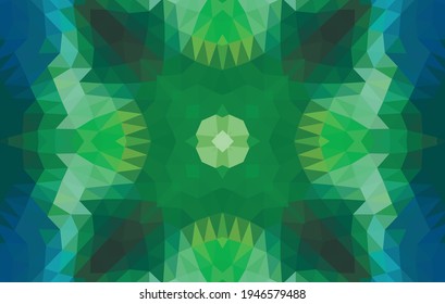 Geometric design, Mosaic of a vector kaleidoscope, abstract Mosaic Background, colorful Futuristic Background, geometric Triangular Pattern. Mosaic texture. Stained glass effect. Vector