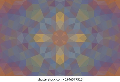 Geometric design, Mosaic of a vector kaleidoscope, abstract Mosaic Background, colorful Futuristic Background, geometric Triangular Pattern. Mosaic texture. Stained glass effect. Vector