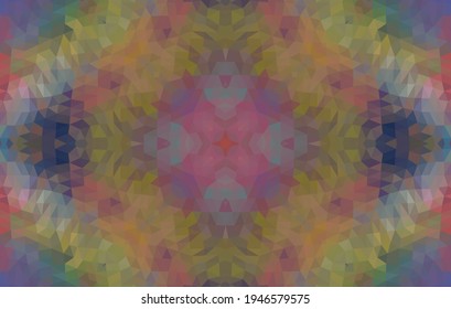Geometric design, Mosaic of a vector kaleidoscope, abstract Mosaic Background, colorful Futuristic Background, geometric Triangular Pattern. Mosaic texture. Stained glass effect. Vector