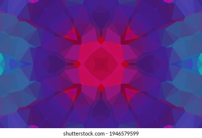 Geometric design, Mosaic of a vector kaleidoscope, abstract Mosaic Background, colorful Futuristic Background, geometric Triangular Pattern. Mosaic texture. Stained glass effect. Vector
