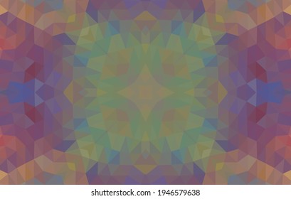 Geometric design, Mosaic of a vector kaleidoscope, abstract Mosaic Background, colorful Futuristic Background, geometric Triangular Pattern. Mosaic texture. Stained glass effect. Vector