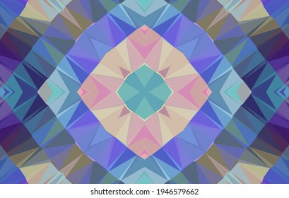 Geometric design, Mosaic of a vector kaleidoscope, abstract Mosaic Background, colorful Futuristic Background, geometric Triangular Pattern. Mosaic texture. Stained glass effect. Vector