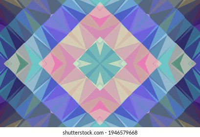 Geometric design, Mosaic of a vector kaleidoscope, abstract Mosaic Background, colorful Futuristic Background, geometric Triangular Pattern. Mosaic texture. Stained glass effect. Vector