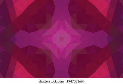 Geometrisches Design, Mosaik eines Vektorkalidoskops, abstrakter Mosaikhintergrund, bunter Futuristischer Hintergrund, geometrisches Dreiecksmuster. Mosaikstruktur. Festgestellter Glaseffekt. EPS10-Vektorgrafik