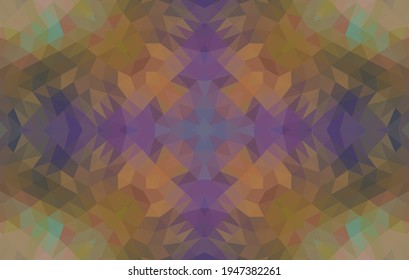 Geometrisches Design, Mosaik eines Vektorkalidoskops, abstrakter Mosaikhintergrund, bunter Futuristischer Hintergrund, geometrisches Dreiecksmuster. Mosaikstruktur. Festgestellter Glaseffekt. EPS10-Vektorgrafik