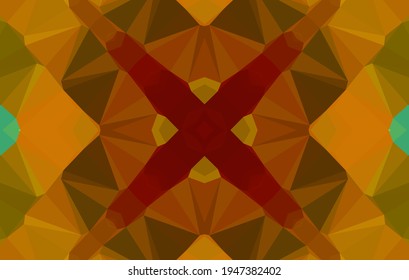 Diseño geométrico, mosaico de un kaleidoscopio vector, fondo mosaico abstracto, fondo futurista colorido, patrón triangular geométrico. Textura mosaica. Efecto de vidrio manchado. Vector EPS 10