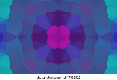 Diseño geométrico, mosaico de un kaleidoscopio vector, fondo mosaico abstracto, fondo futurista colorido, patrón triangular geométrico. Textura mosaica. Efecto de vidrio manchado. Vector EPS 10