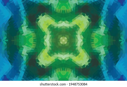 Geometric design, Mosaic of a vector kaleidoscope, abstract Mosaic Background, colorful Futuristic Background, geometric Triangular Pattern. Mosaic texture. Stained glass effect. EPS 10 Vector