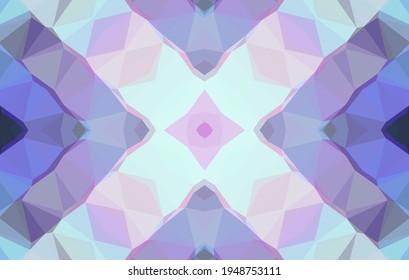 Diseño geométrico, mosaico de un kaleidoscopio vector, fondo mosaico abstracto, fondo futurista colorido, patrón triangular geométrico. Textura mosaica. Efecto de vidrio manchado. Vector EPS 10