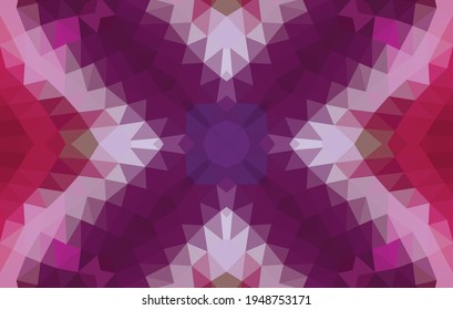 Geometrisches Design, Mosaik eines Vektorkalidoskops, abstrakter Mosaikhintergrund, bunter Futuristischer Hintergrund, geometrisches Dreiecksmuster. Mosaikstruktur. Festgestellter Glaseffekt. EPS10-Vektorgrafik