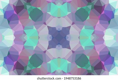 Diseño geométrico, mosaico de un kaleidoscopio vector, fondo mosaico abstracto, fondo futurista colorido, patrón triangular geométrico. Textura mosaica. Efecto de vidrio manchado. Vector EPS 10