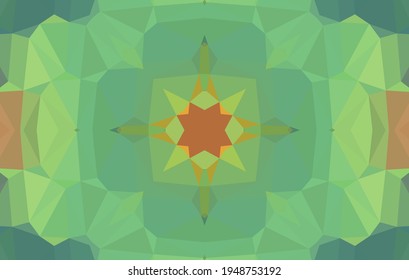 Geometrisches Design, Mosaik eines Vektorkalidoskops, abstrakter Mosaikhintergrund, bunter Futuristischer Hintergrund, geometrisches Dreiecksmuster. Mosaikstruktur. Festgestellter Glaseffekt. EPS10-Vektorgrafik