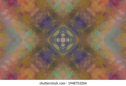 Diseño geométrico, mosaico de un kaleidoscopio vector, fondo mosaico abstracto, fondo futurista colorido, patrón triangular geométrico. Textura mosaica. Efecto de vidrio manchado. Vector EPS 10