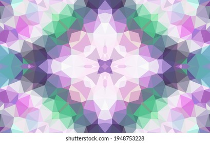 Geometric design, Mosaic of a vector kaleidoscope, abstract Mosaic Background, colorful Futuristic Background, geometric Triangular Pattern. Mosaic texture. Stained glass effect. EPS 10 Vector
