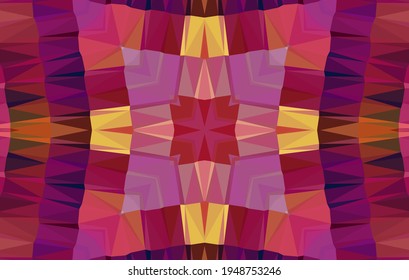 Diseño geométrico, mosaico de un kaleidoscopio vector, fondo mosaico abstracto, fondo futurista colorido, patrón triangular geométrico. Textura mosaica. Efecto de vidrio manchado. Vector EPS 10