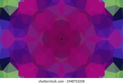 Diseño geométrico, mosaico de un kaleidoscopio vector, fondo mosaico abstracto, fondo futurista colorido, patrón triangular geométrico. Textura mosaica. Efecto de vidrio manchado. Vector EPS 10