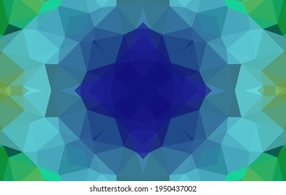 Diseño geométrico, mosaico de un kaleidoscopio vector, fondo mosaico abstracto, fondo futurista colorido, patrón triangular geométrico. Textura mosaica. Efecto de vidrio manchado. Vector EPS 10