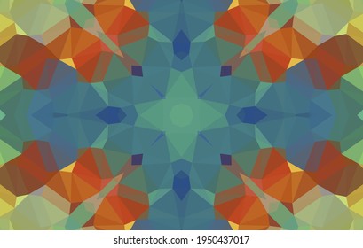 Geometric design, Mosaic of a vector kaleidoscope, abstract Mosaic Background, colorful Futuristic Background, geometric Triangular Pattern. Mosaic texture. Stained glass effect. EPS 10 Vector