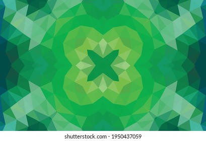 Geometrisches Design, Mosaik eines Vektorkalidoskops, abstrakter Mosaikhintergrund, bunter Futuristischer Hintergrund, geometrisches Dreiecksmuster. Mosaikstruktur. Festgestellter Glaseffekt. EPS10-Vektorgrafik