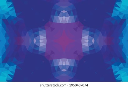 Diseño geométrico, mosaico de un kaleidoscopio vector, fondo mosaico abstracto, fondo futurista colorido, patrón triangular geométrico. Textura mosaica. Efecto de vidrio manchado. Vector EPS 10
