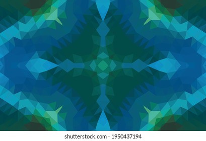 Diseño geométrico, mosaico de un kaleidoscopio vector, fondo mosaico abstracto, fondo futurista colorido, patrón triangular geométrico. Textura mosaica. Efecto de vidrio manchado. Vector EPS 10