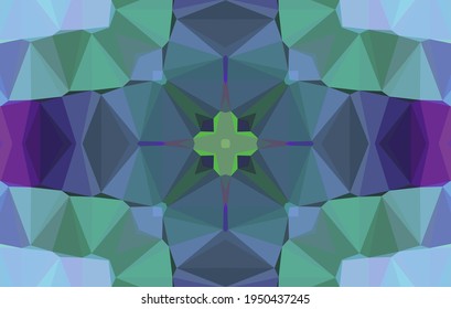 Diseño geométrico, mosaico de un kaleidoscopio vector, fondo mosaico abstracto, fondo futurista colorido, patrón triangular geométrico. Textura mosaica. Efecto de vidrio manchado. Vector EPS 10