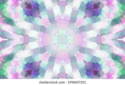 Diseño geométrico, mosaico de un kaleidoscopio vector, fondo mosaico abstracto, fondo futurista colorido, patrón triangular geométrico. Textura mosaica. Efecto de vidrio manchado. Vector EPS 10