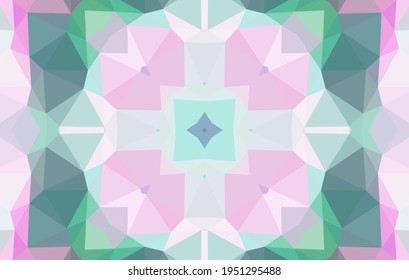 Diseño geométrico, mosaico de un kaleidoscopio vector, fondo mosaico abstracto, fondo futurista colorido, patrón triangular geométrico. Textura mosaica. Efecto de vidrio manchado. Vector EPS 10