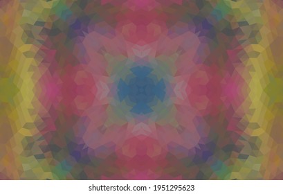 Diseño geométrico, mosaico de un kaleidoscopio vector, fondo mosaico abstracto, fondo futurista colorido, patrón triangular geométrico. Textura mosaica. Efecto de vidrio manchado. Vector EPS 10