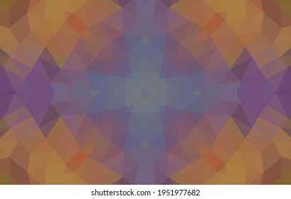Geometrisches Design, Mosaik eines Vektorkalidoskops, abstrakter Mosaikhintergrund, bunter Futuristischer Hintergrund, geometrisches Dreiecksmuster. Mosaikstruktur. Festgestellter Glaseffekt. EPS10-Vektorgrafik