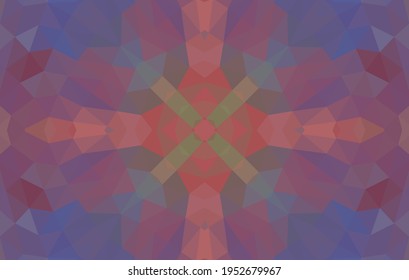 Geometrisches Design, Mosaik eines Vektorkalidoskops, abstrakter Mosaikhintergrund, bunter Futuristischer Hintergrund, geometrisches Dreiecksmuster. Mosaikstruktur. Festgestellter Glaseffekt. EPS10-Vektorgrafik