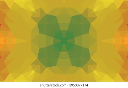 Geometrisches Design, Mosaik eines Vektorkalidoskops, abstrakter Mosaikhintergrund, bunter Futuristischer Hintergrund, geometrisches Dreiecksmuster. Mosaikstruktur. Festgestellter Glaseffekt. EPS10-Vektorgrafik