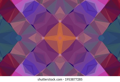 Geometric design, Mosaic of a vector kaleidoscope, abstract Mosaic Background, colorful Futuristic Background, geometric Triangular Pattern. Mosaic texture. Stained glass effect. EPS 10 Vector