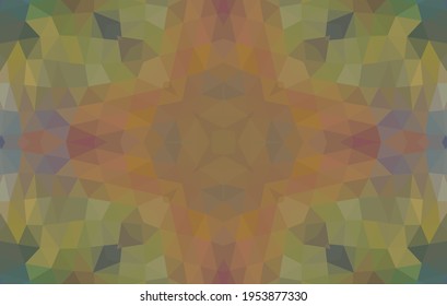 Diseño geométrico, mosaico de un kaleidoscopio vector, fondo mosaico abstracto, fondo futurista colorido, patrón triangular geométrico. Textura mosaica. Efecto de vidrio manchado. Vector EPS 10