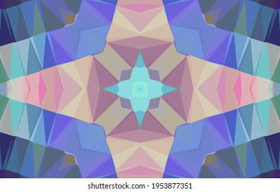 Diseño geométrico, mosaico de un kaleidoscopio vector, fondo mosaico abstracto, fondo futurista colorido, patrón triangular geométrico. Textura mosaica. Efecto de vidrio manchado. Vector EPS 10