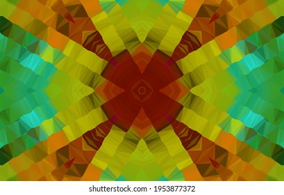Geometric design, Mosaic of a vector kaleidoscope, abstract Mosaic Background, colorful Futuristic Background, geometric Triangular Pattern. Mosaic texture. Stained glass effect. EPS 10 Vector